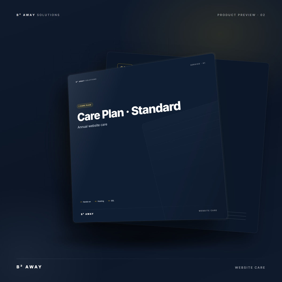 Website Care Plan Standard (Annual) — mockup | B² Away