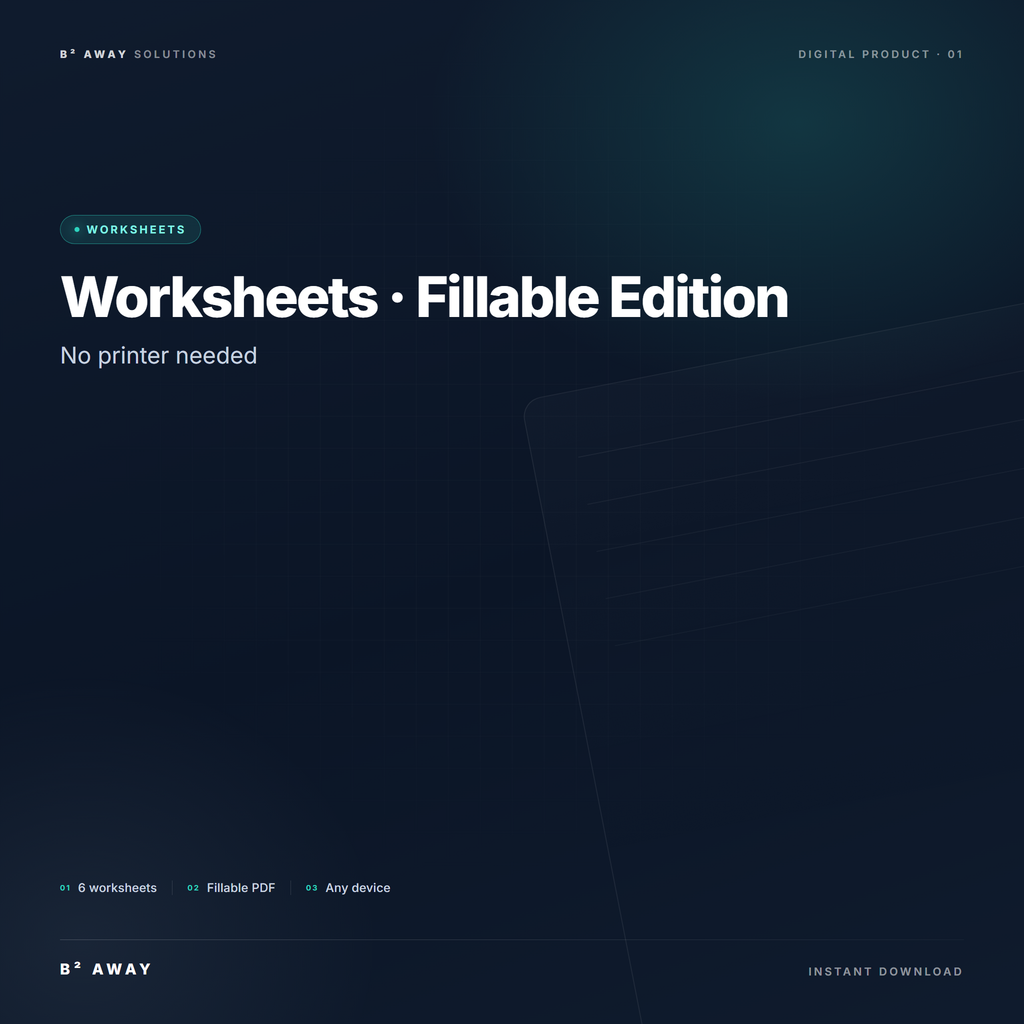 Debt-Free Blueprint Interactive Worksheets — cover | B² Away