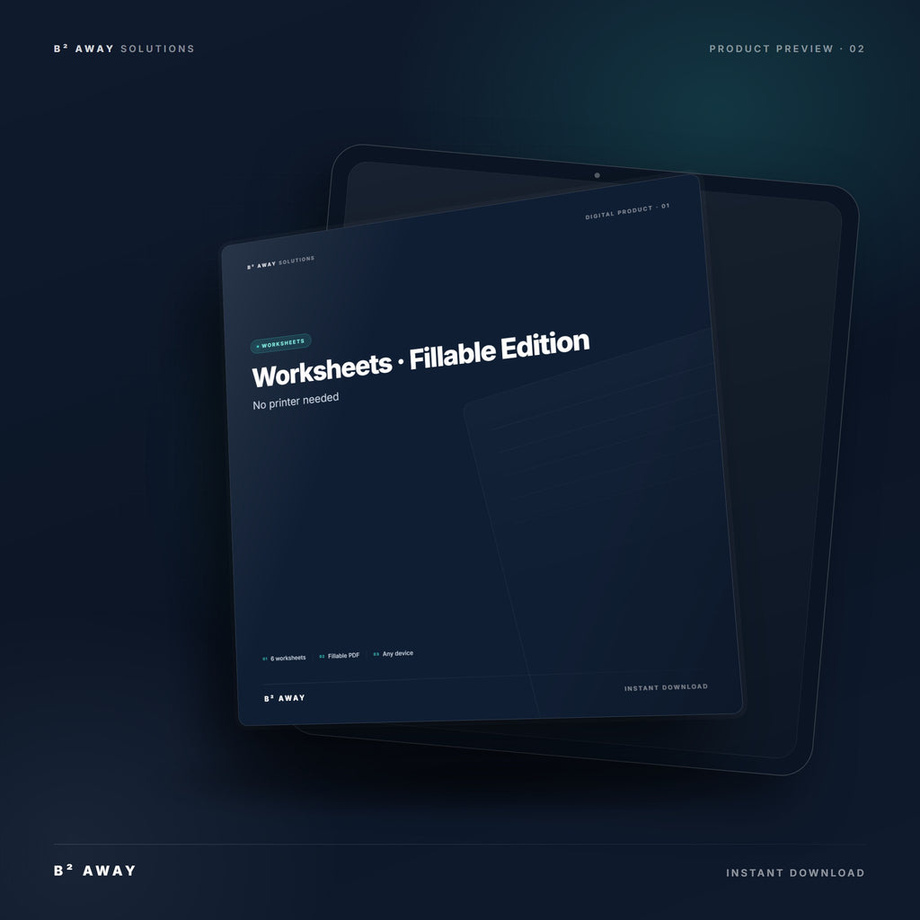 Debt-Free Blueprint Interactive Worksheets — mockup | B² Away