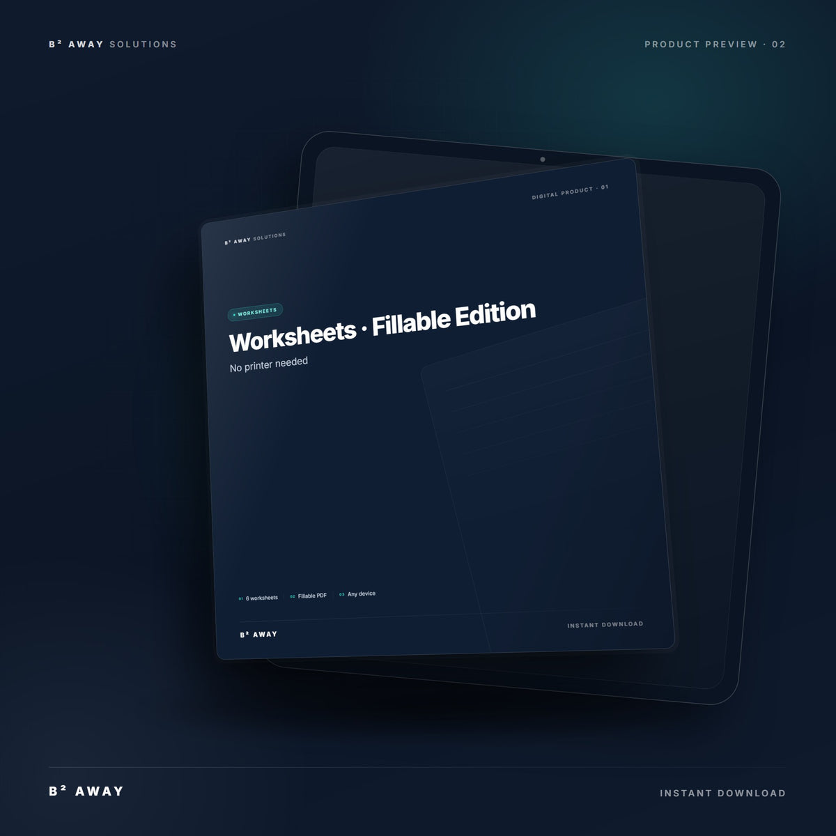 Debt-Free Blueprint Interactive Worksheets — mockup | B² Away
