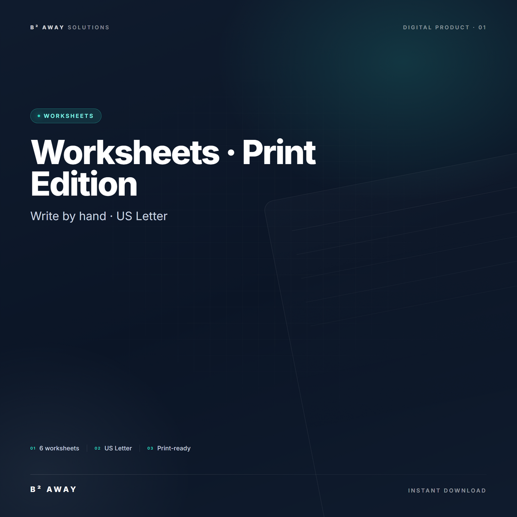 Debt-Free Blueprint Worksheets Print Edition — cover | B² Away