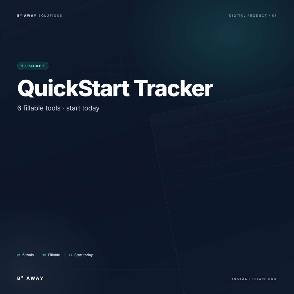 Debt Payoff QuickStart Tracker — cover | B² Away