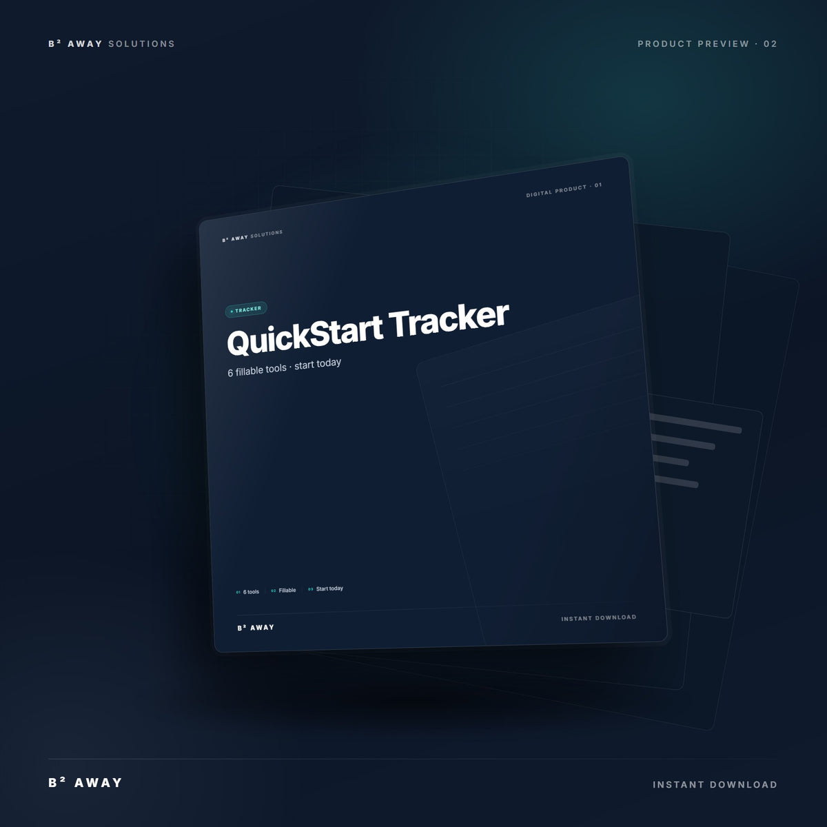 Debt Payoff QuickStart Tracker — mockup | B² Away