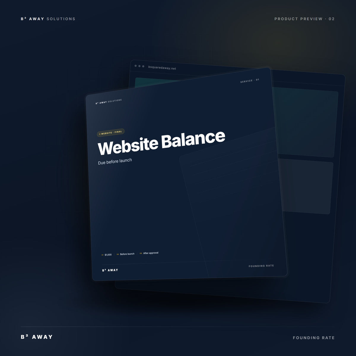 Website Balance (Due Before Launch) — mockup | B² Away