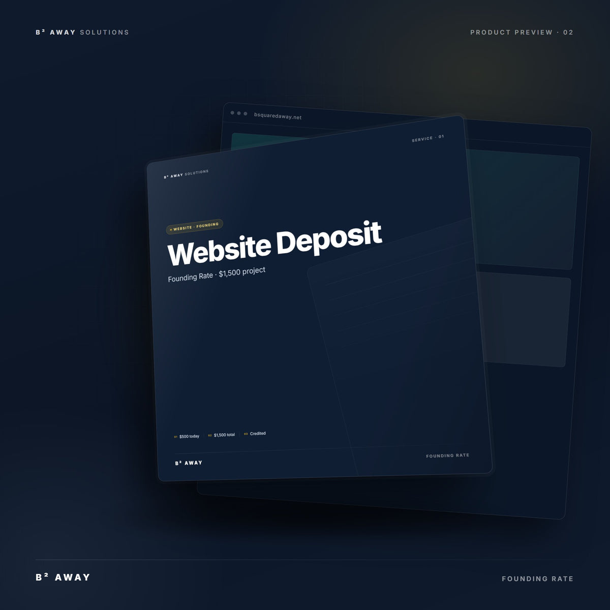 Website Deposit (Founding Rate) — mockup | B² Away
