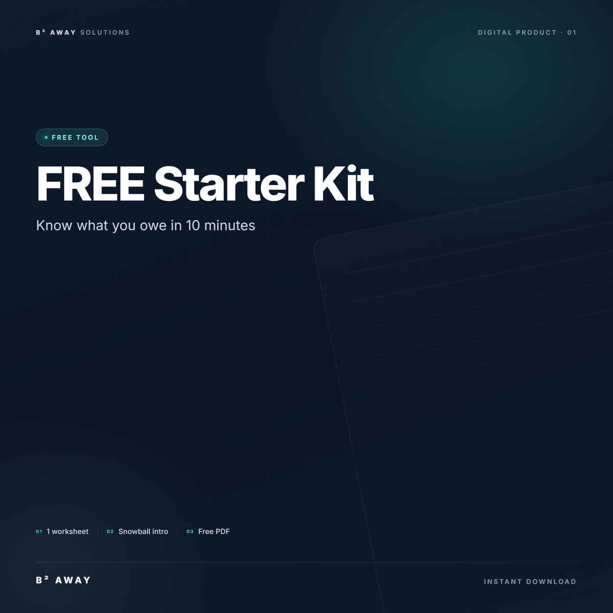 FREE Debt Payoff Starter Kit — cover | B² Away