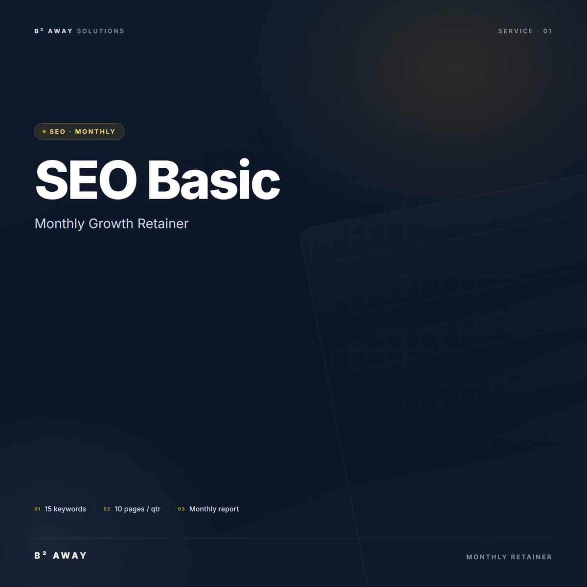 SEO Basic Monthly Retainer — cover | B² Away