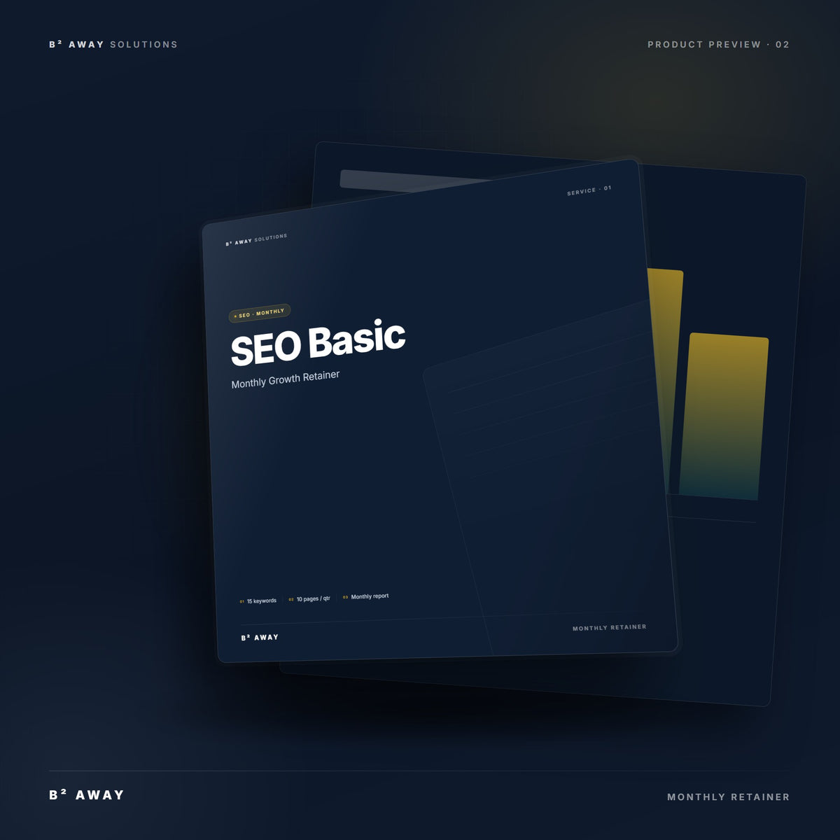 SEO Basic Monthly Retainer — mockup | B² Away