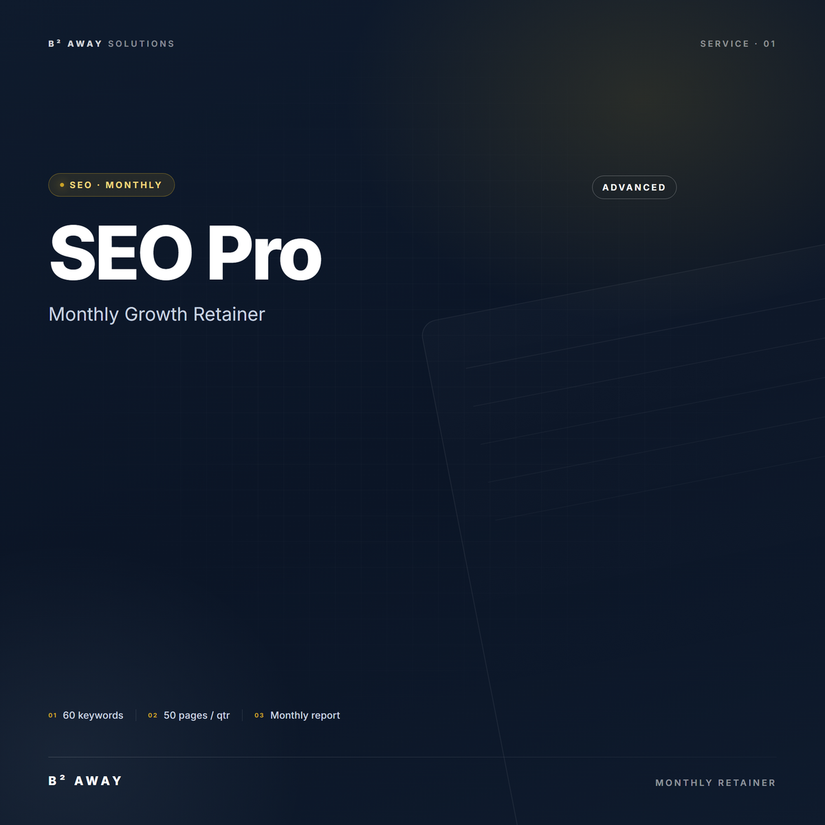 SEO Pro Monthly Retainer — cover | B² Away