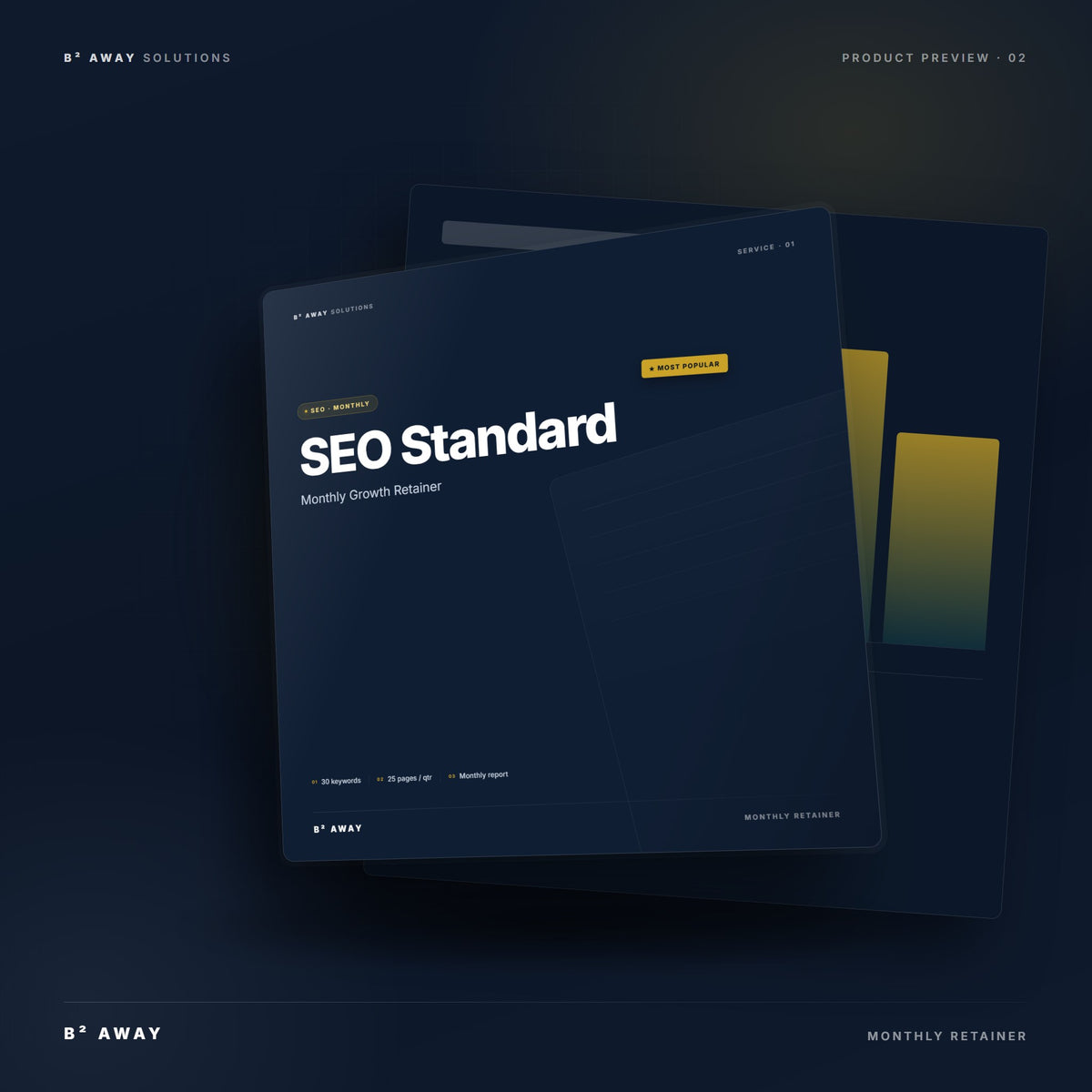 SEO Standard Monthly Retainer — mockup | B² Away